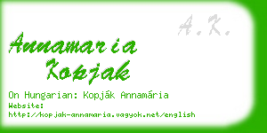 annamaria kopjak business card