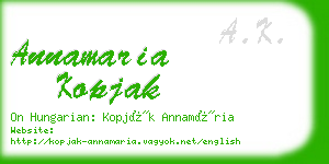 annamaria kopjak business card